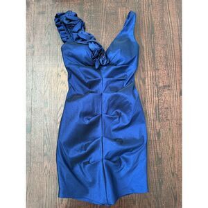 Stunning Vintage Blue Prom, Formal Mini Dress Size 8P